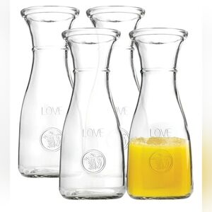 Set of 4 glass pitcher carafes new